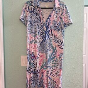 Lilly Pulitzer Coral and Fish Polo Dress